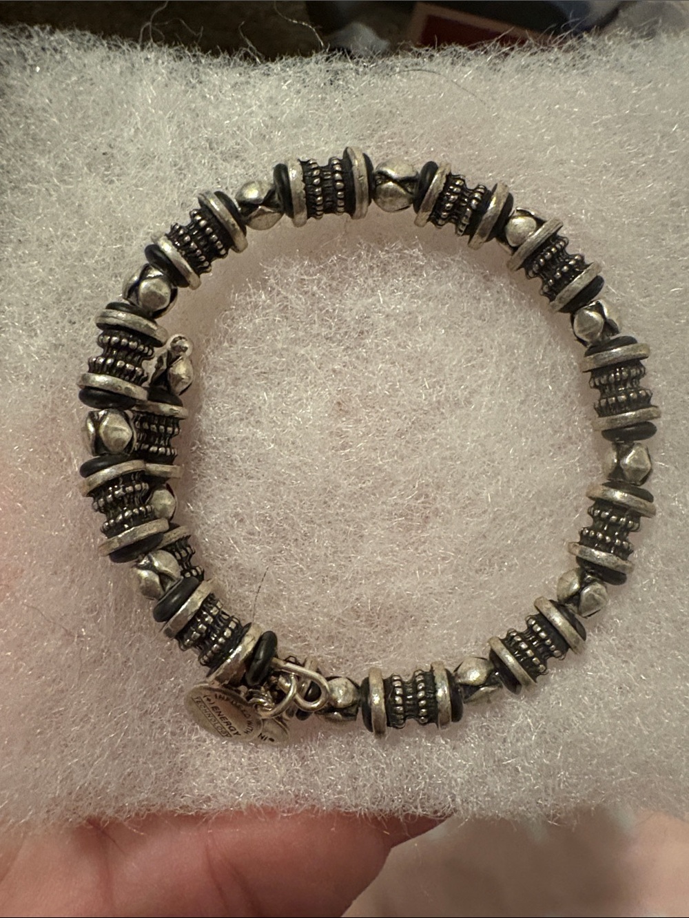 Alex and Ani Sterling Silver Beaded Stretch Bracelet - Silver